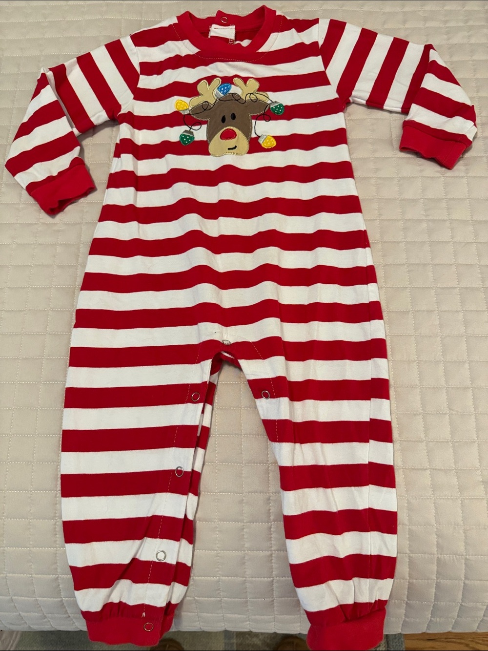 Be Mine red striped onesie Christmas themed reindeer size 24 month